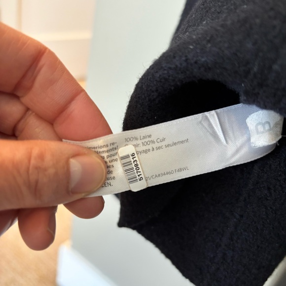 🐑 Eileen Fisher Black Wool Wrap Sweater - size L - Picture 4 of 6